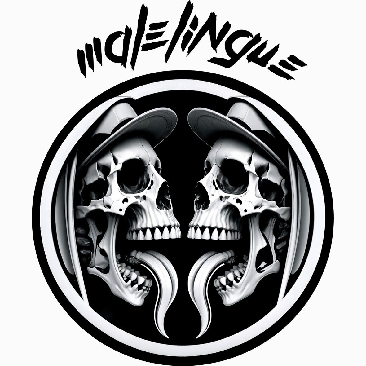 Matrix Music Store Malelingue Skulls Bk t-shirt cotone organico