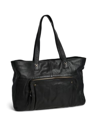 Pieces Pcribs Leather borsa viaggio donna nera pelle