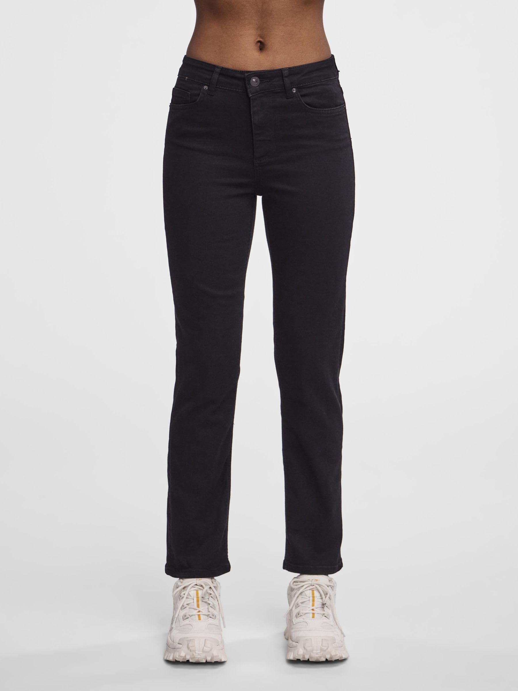 PIECES Pantaloni Donna Denim Nero 30W/30L Uso Quotidiano