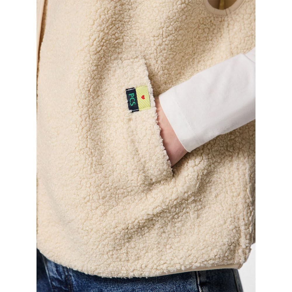 Pieces Katty gilet donna 2XL in pile teddy