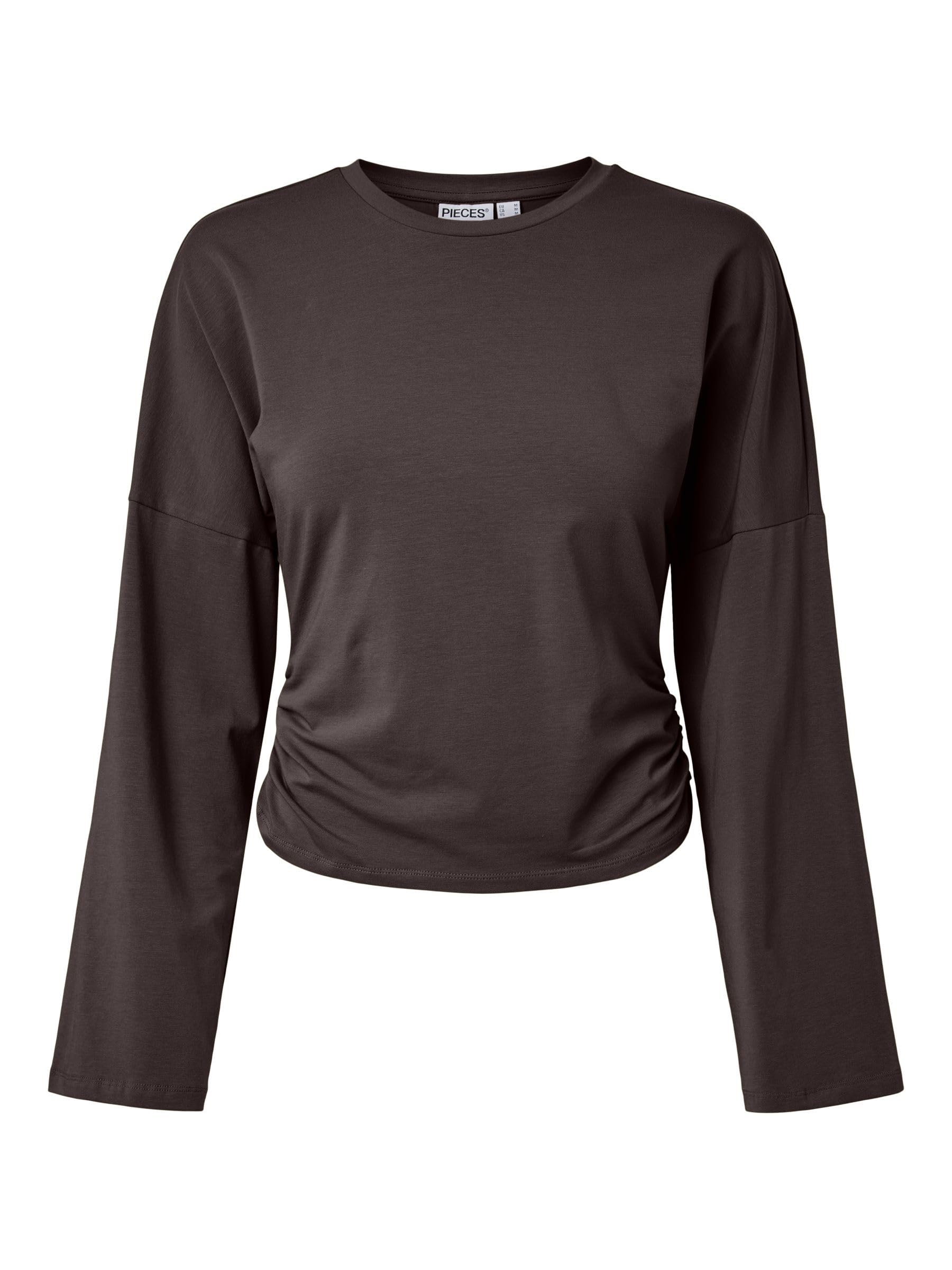 Pieces Pcalli LS O-Neck maglia donna nero cotone