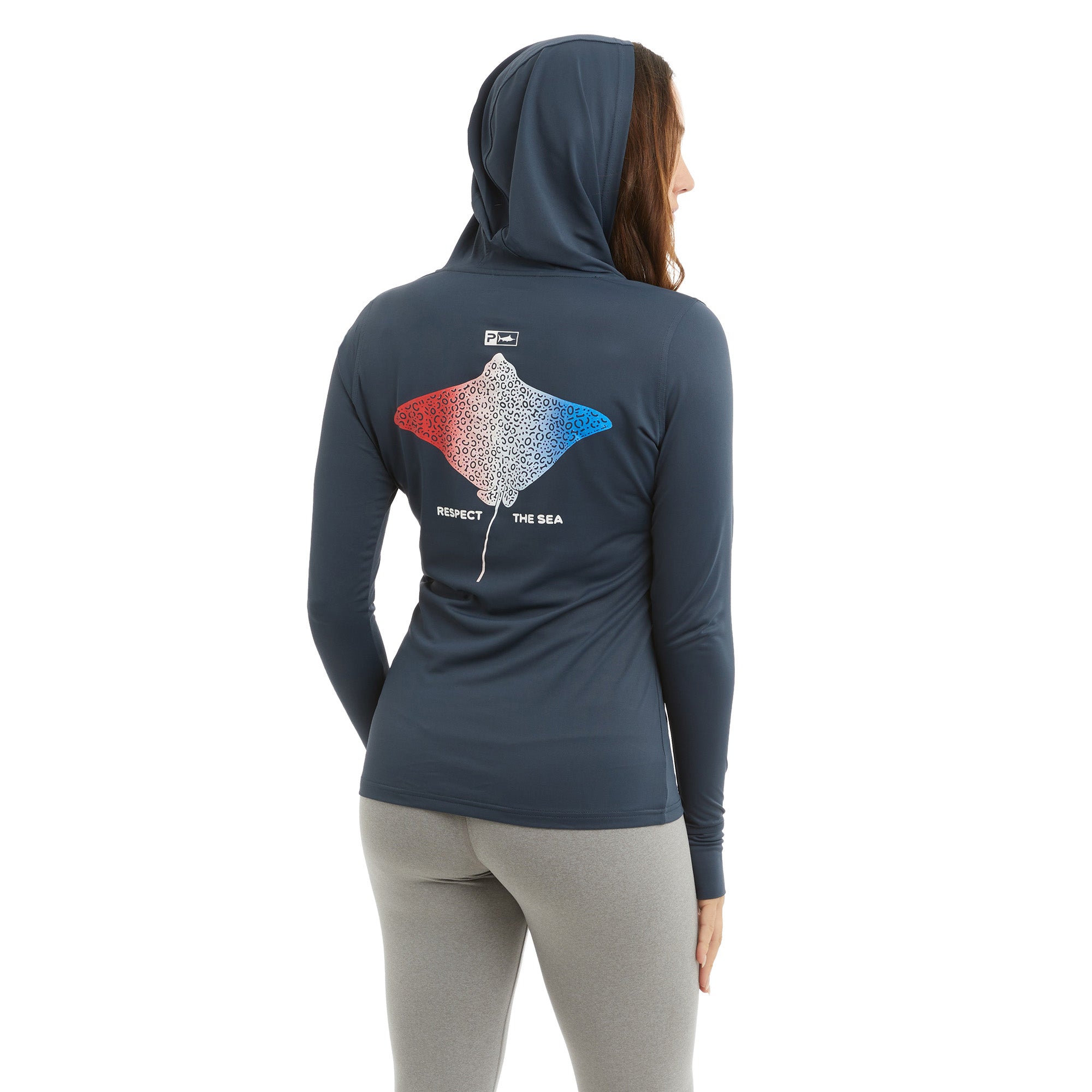 Pelagic Aquatek Eagle Fade maglia donna Dark Navy UPF 50+