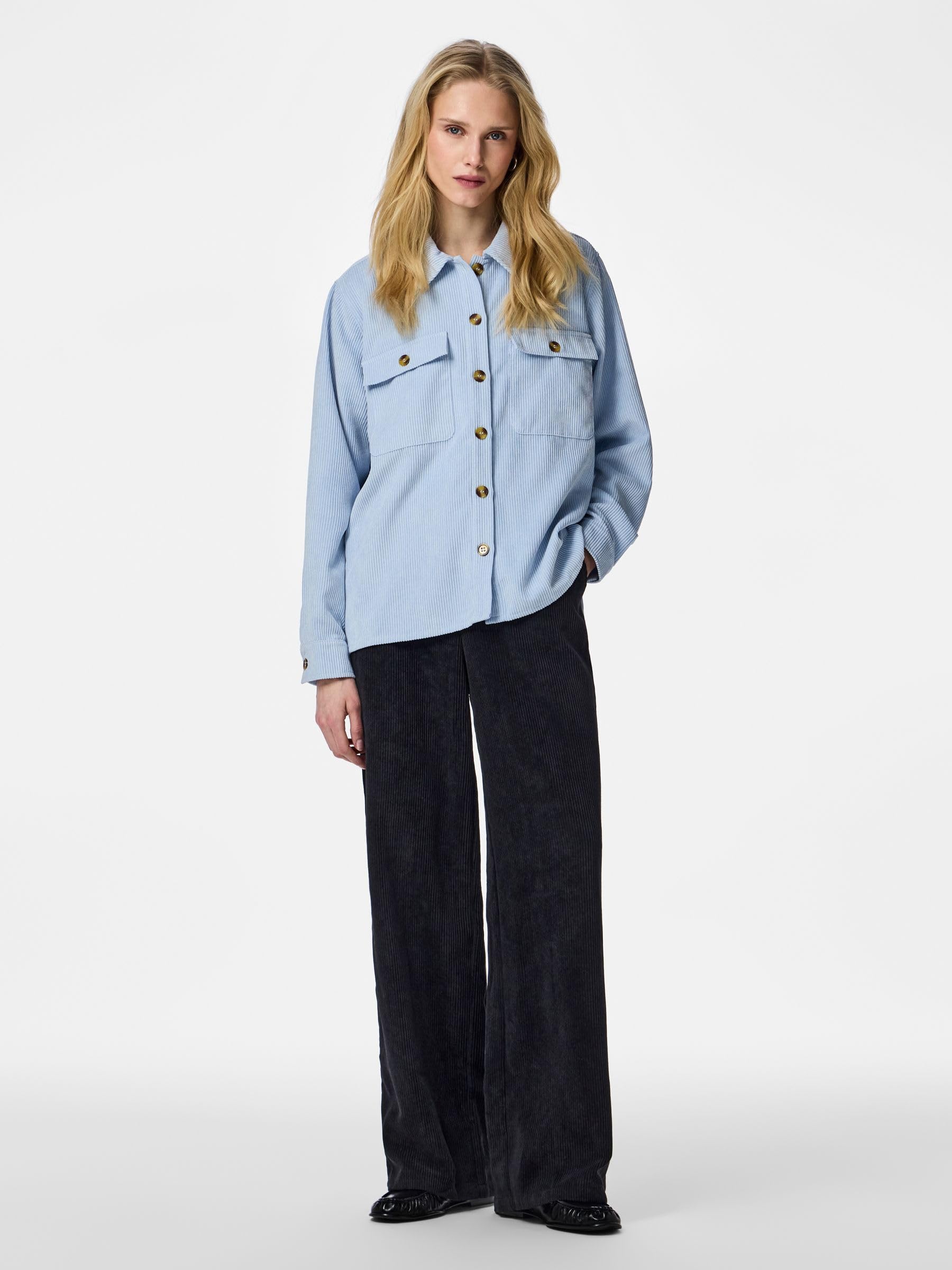 PIECES Pceffi LS Shirt Wvn Noos camicia XS blu manica lunga