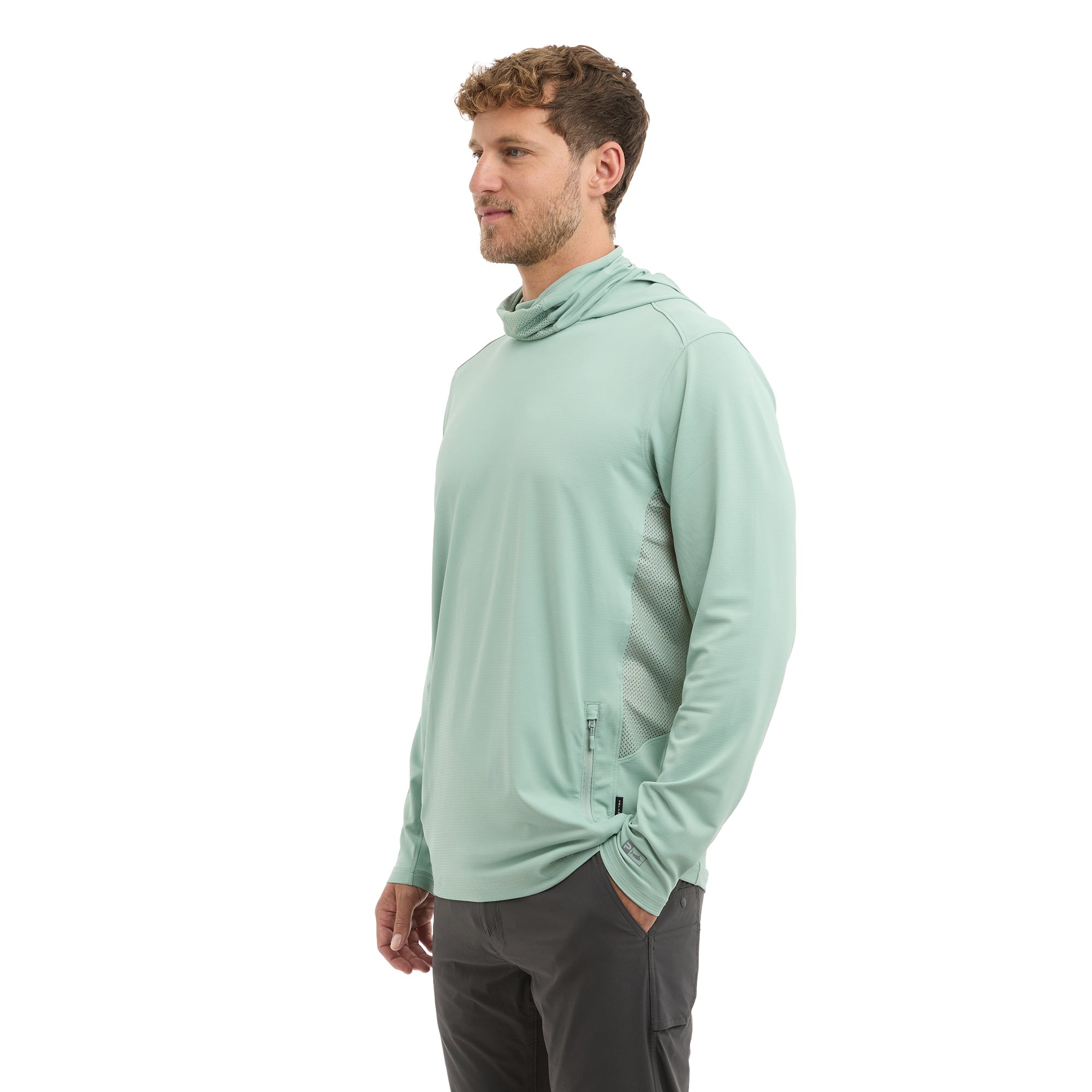 PELAGIC Exo-Tech felpa con cappuccio salvia UPF 50+