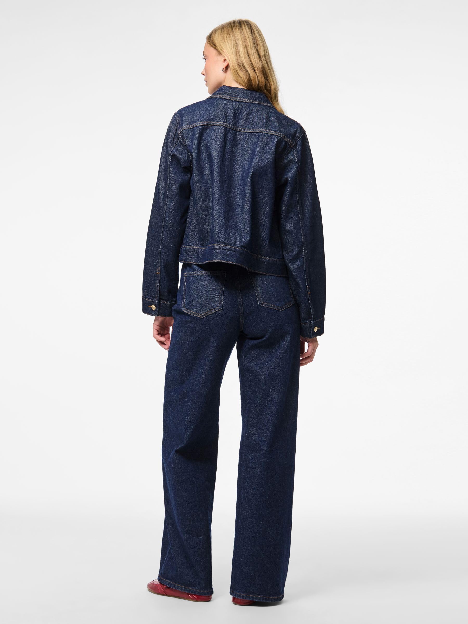 PIECES Pcmalin Denim giacca jeans blu scuro S classica