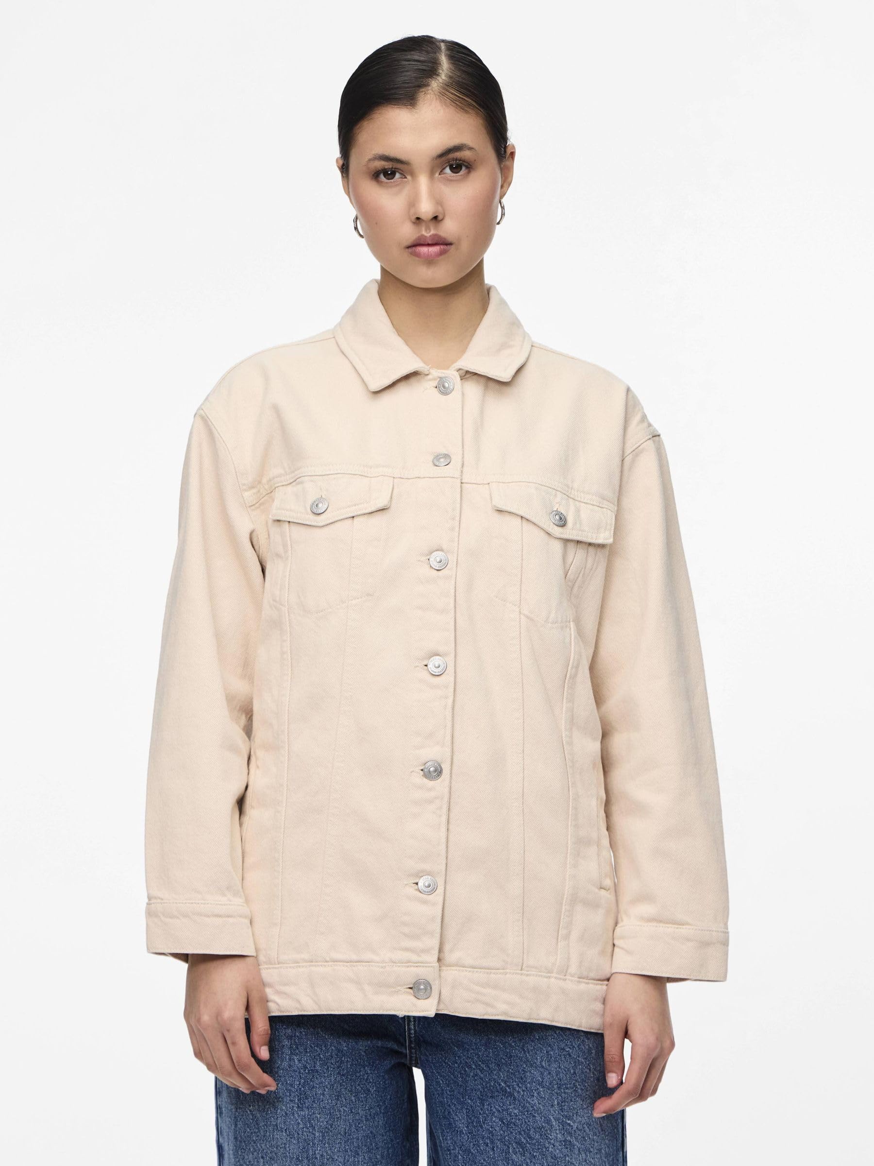 PIECES Pctika giacca in jeans donna grigio