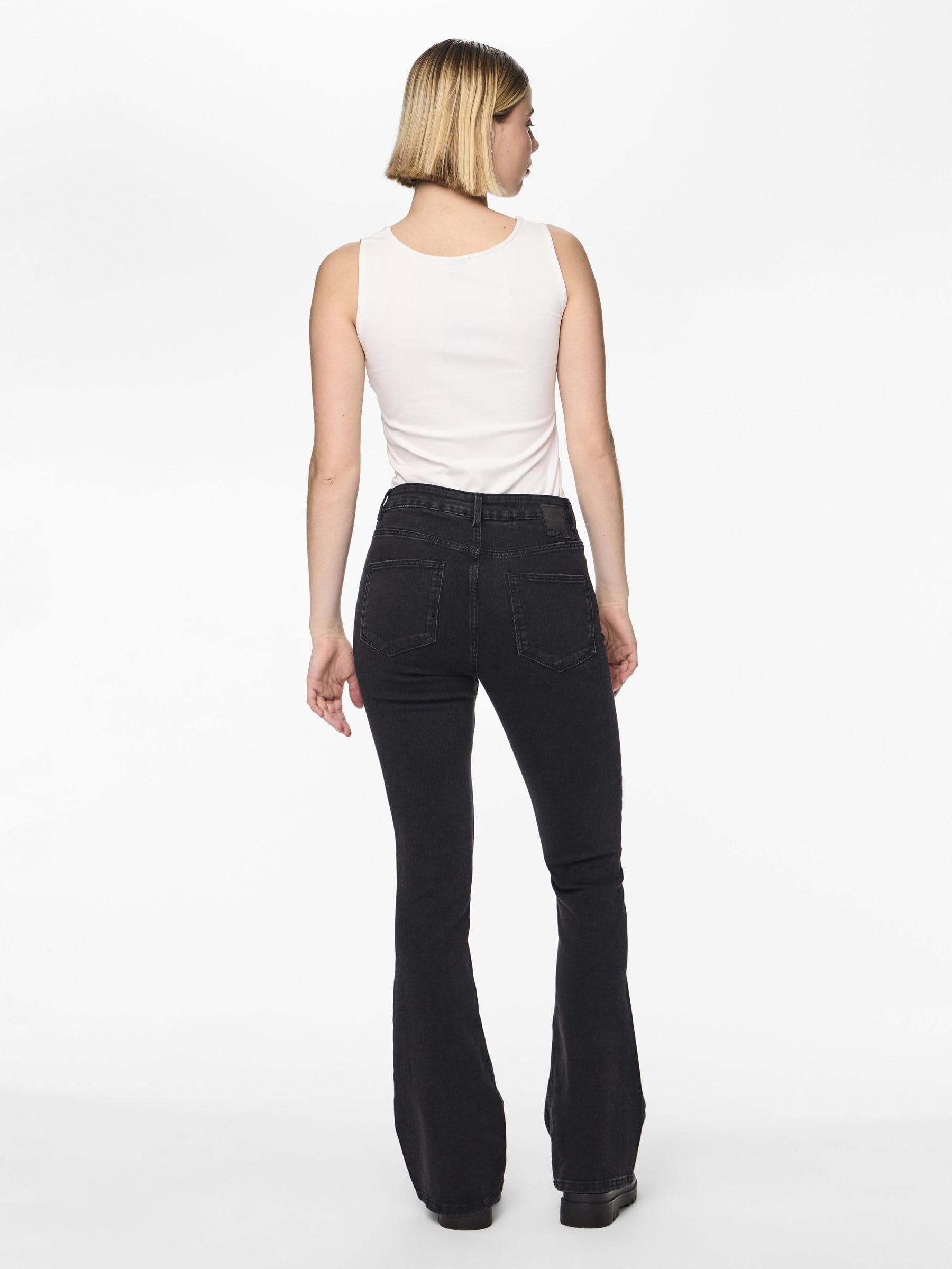 PIECES Pcpeggy jeans flare donna XL vita alta