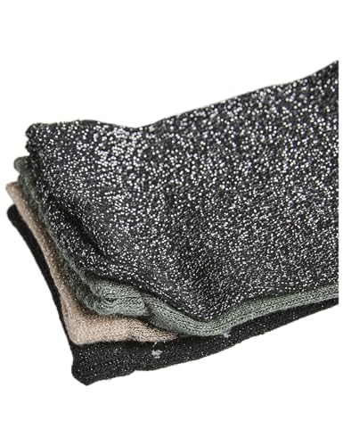 Pieces Pcsebby Glitter Calze Donna Verde 4 Paia Lunghe