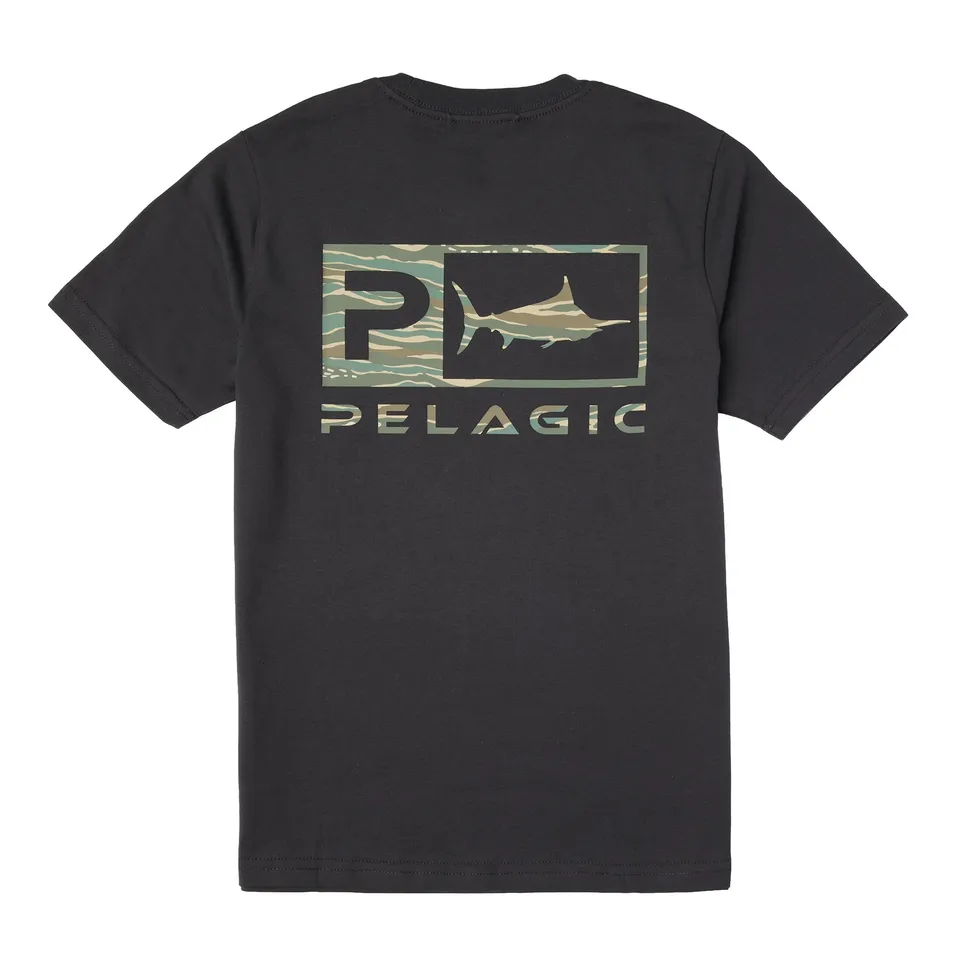 PELAGIC Wahoo Icon t-shirt ragazzo grafite cotone bio
