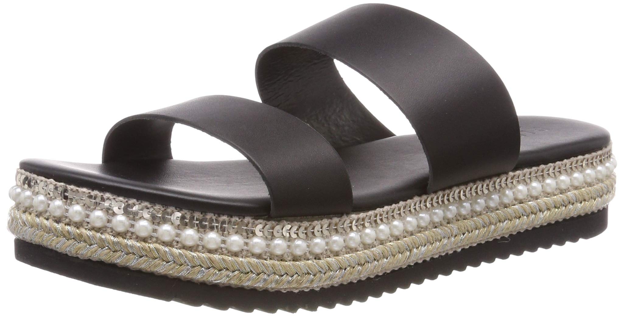Pieces Pscalandra sandali zeppa neri 39 glitter