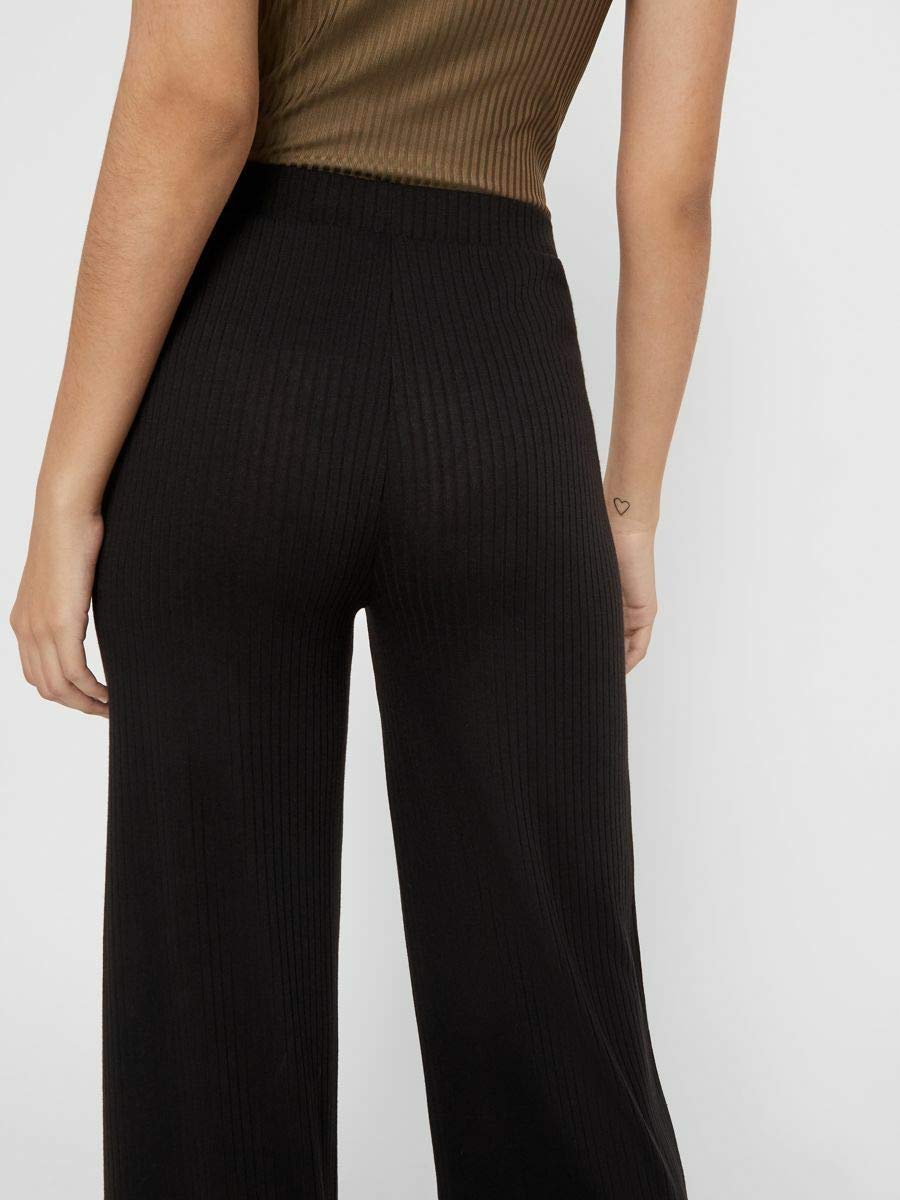Pieces Pcmolly Noos pantaloni donna neri S a costine