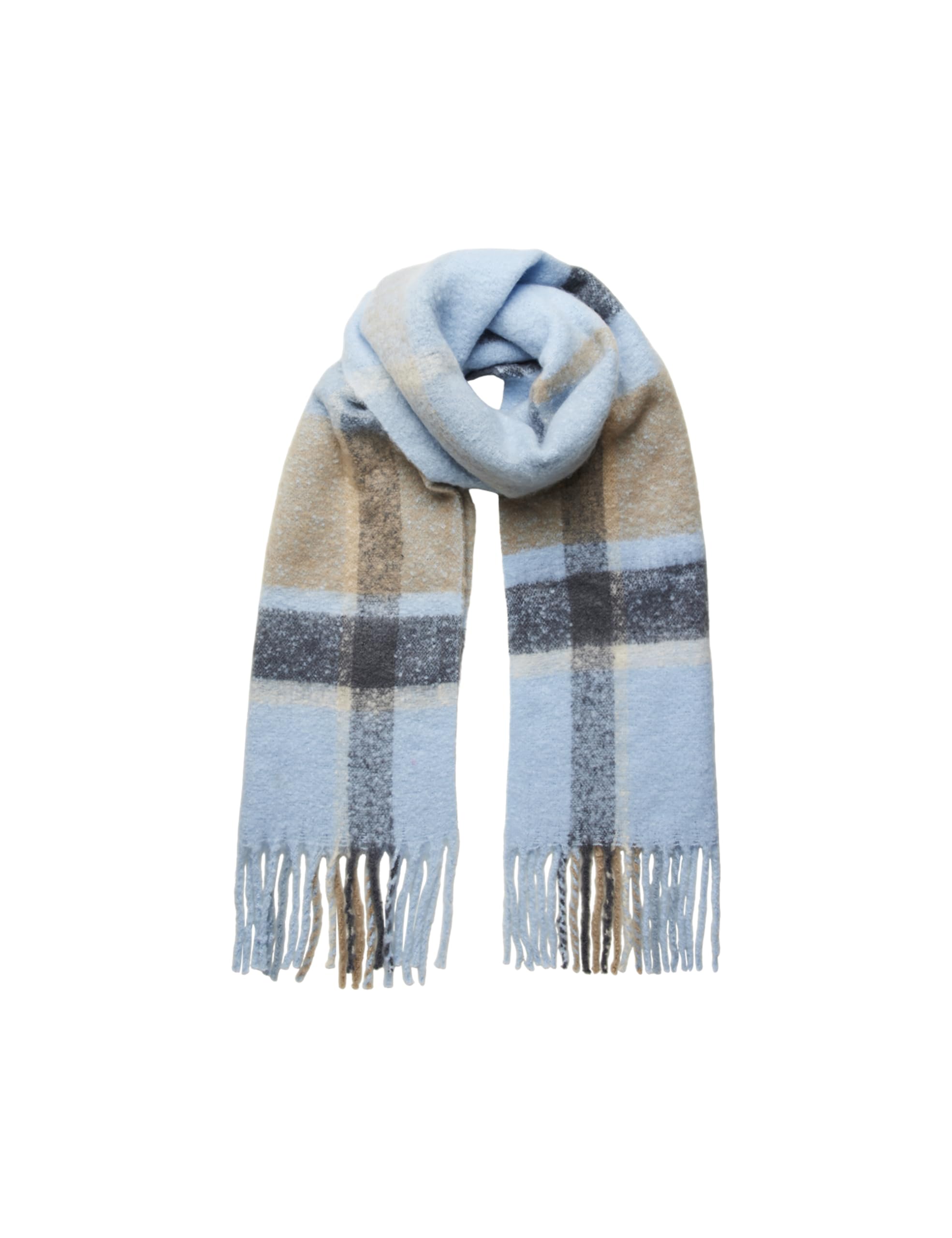 Pieces Pcbea Long sciarpa donna Airy Blue colour blocking