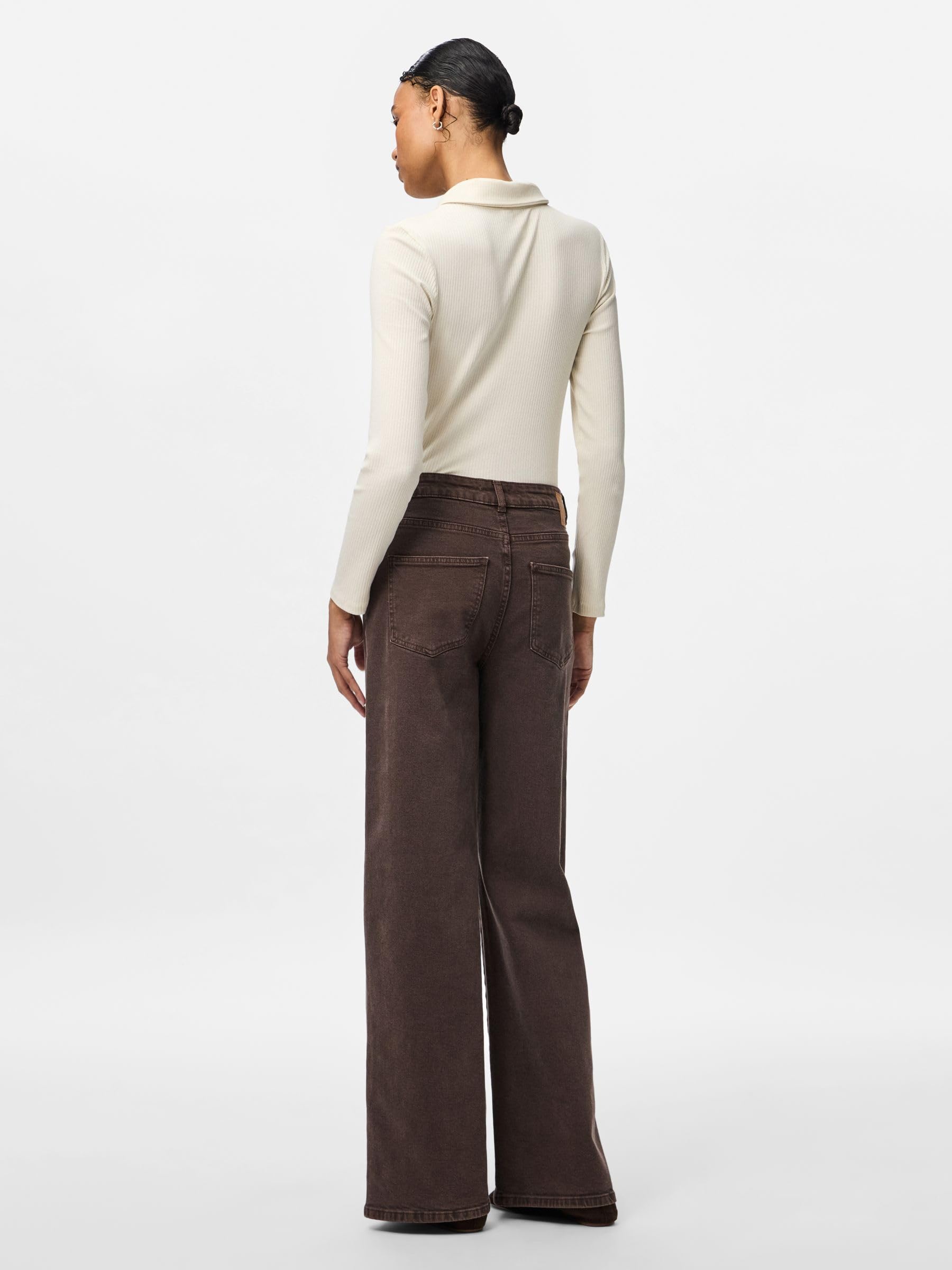 PIECES Pcselma HW jeans larghi donna hot fudge 25/30 alto