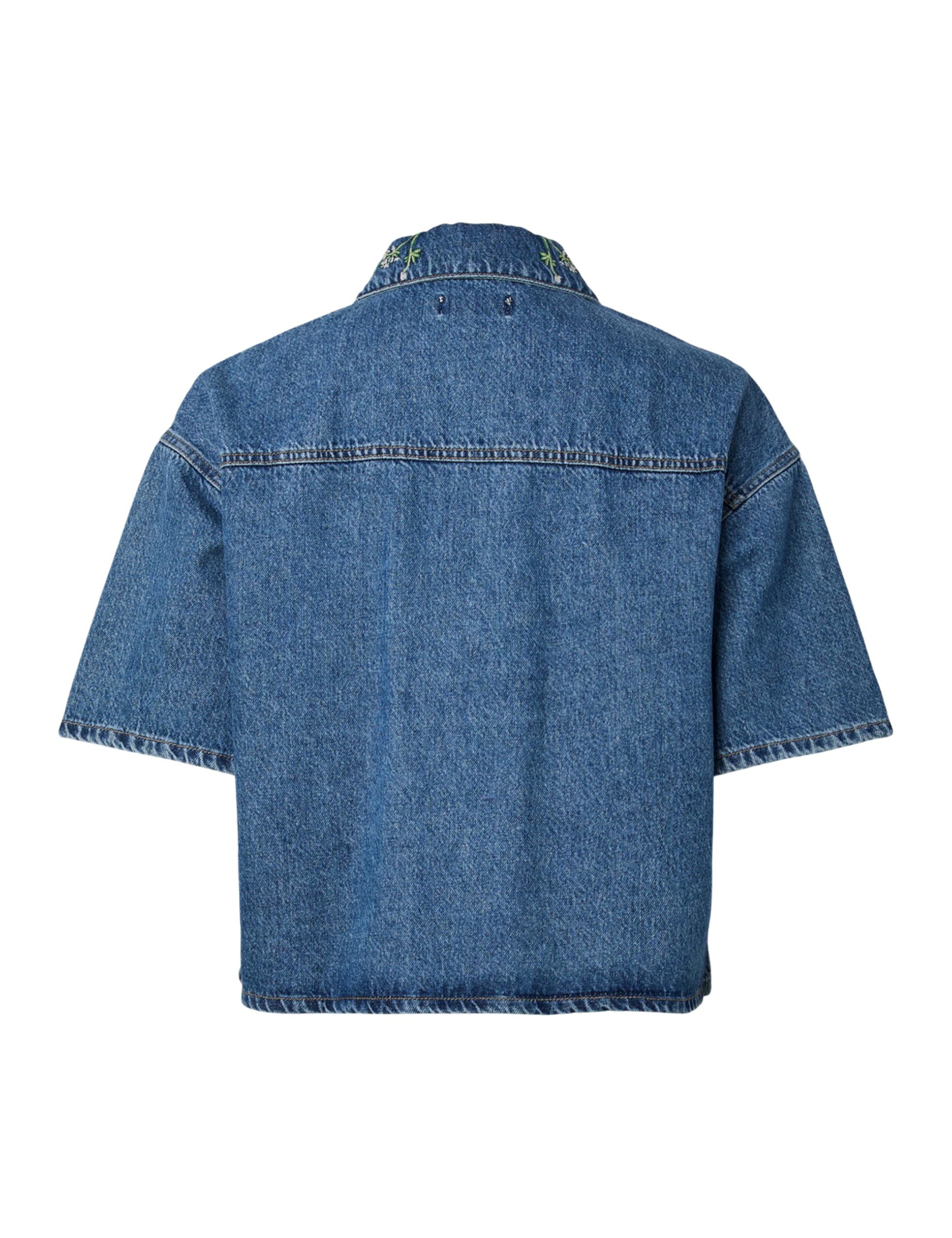 Pieces Pcsky Embroidery Camicia Denim XS 3/4