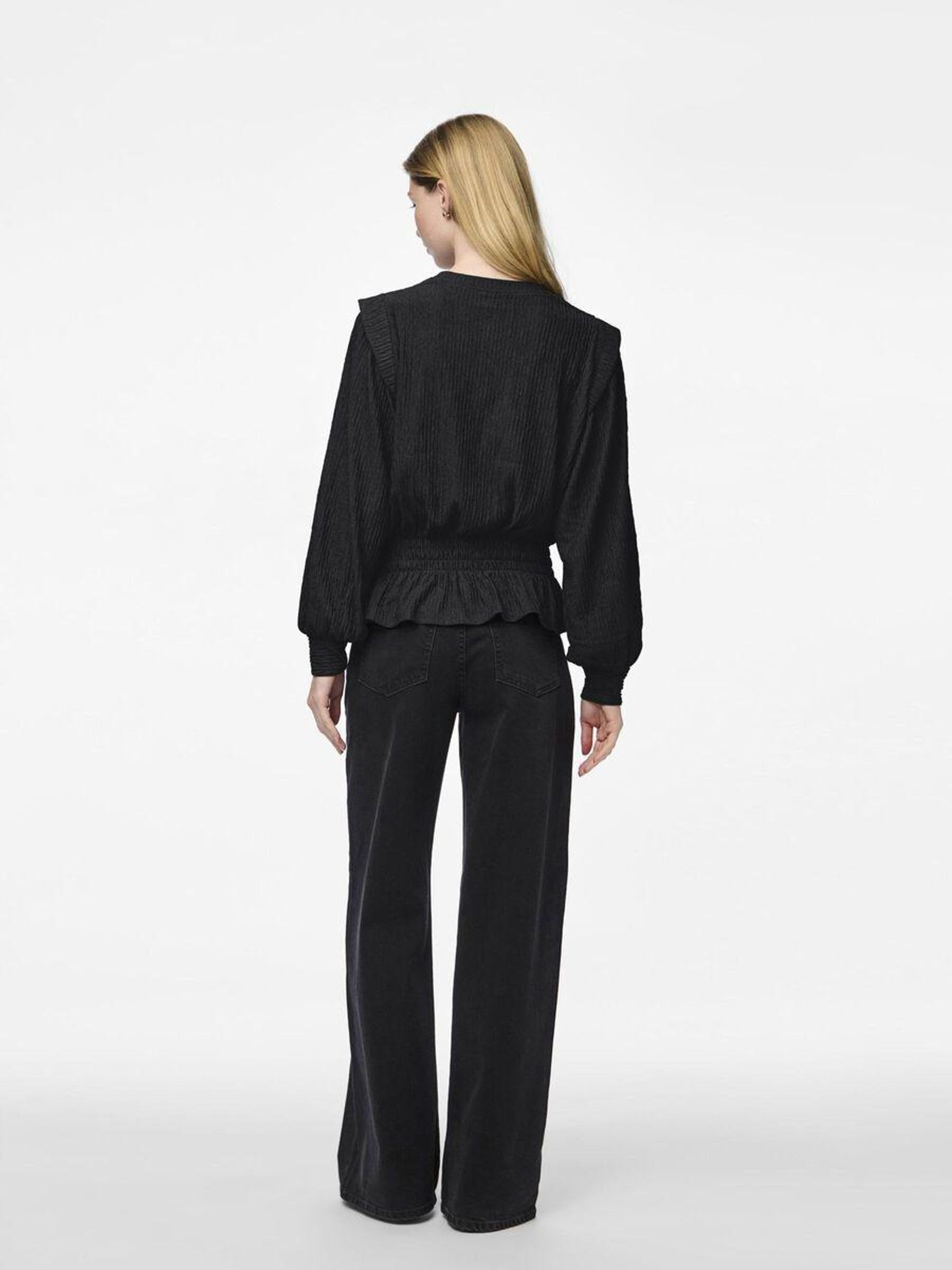 PIECES Pcnilas top donna manica lunga nero taglia XS