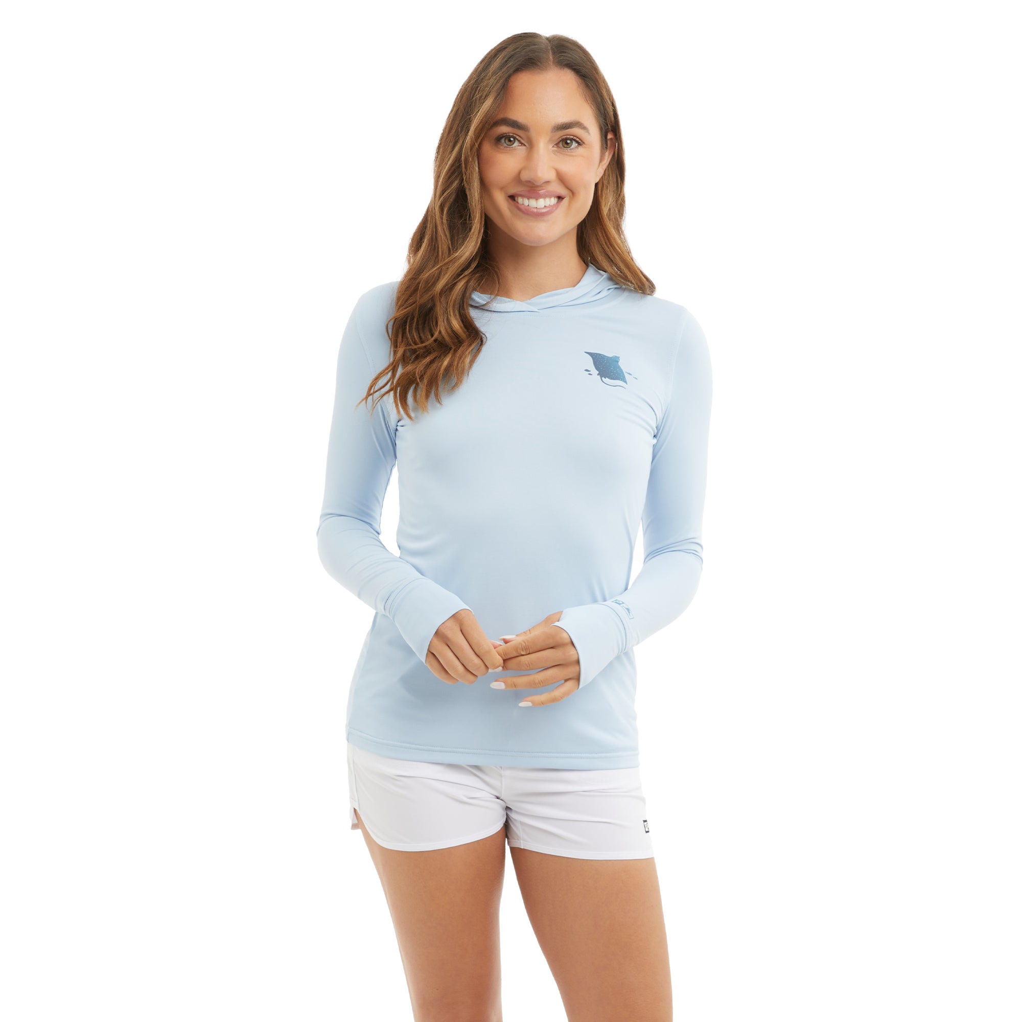 Pelagic Aquatek Raya maglia pesca azzurro UPF 50+