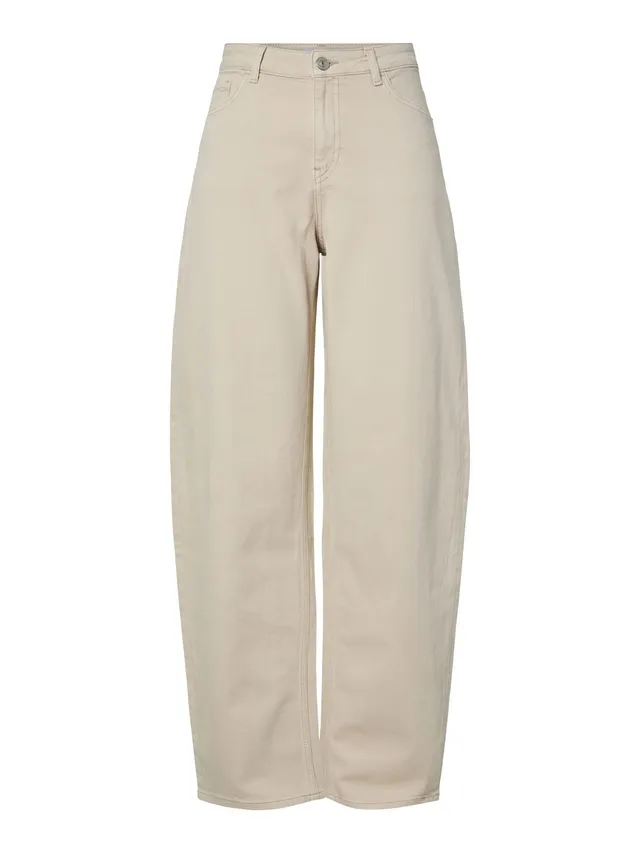 Pieces Pcgrace MW Barrel Ank jeans donna barrel caviglia
