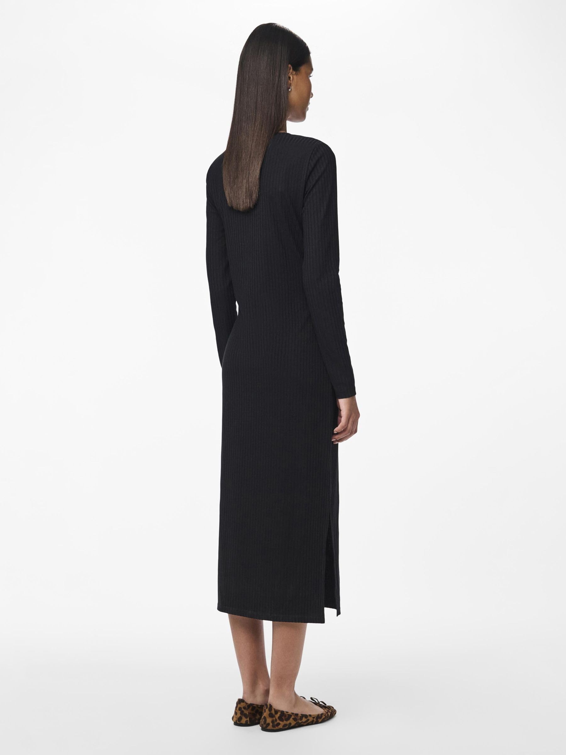 PIECES Kylie PCKYLIE abito midi donna maniche lunghe