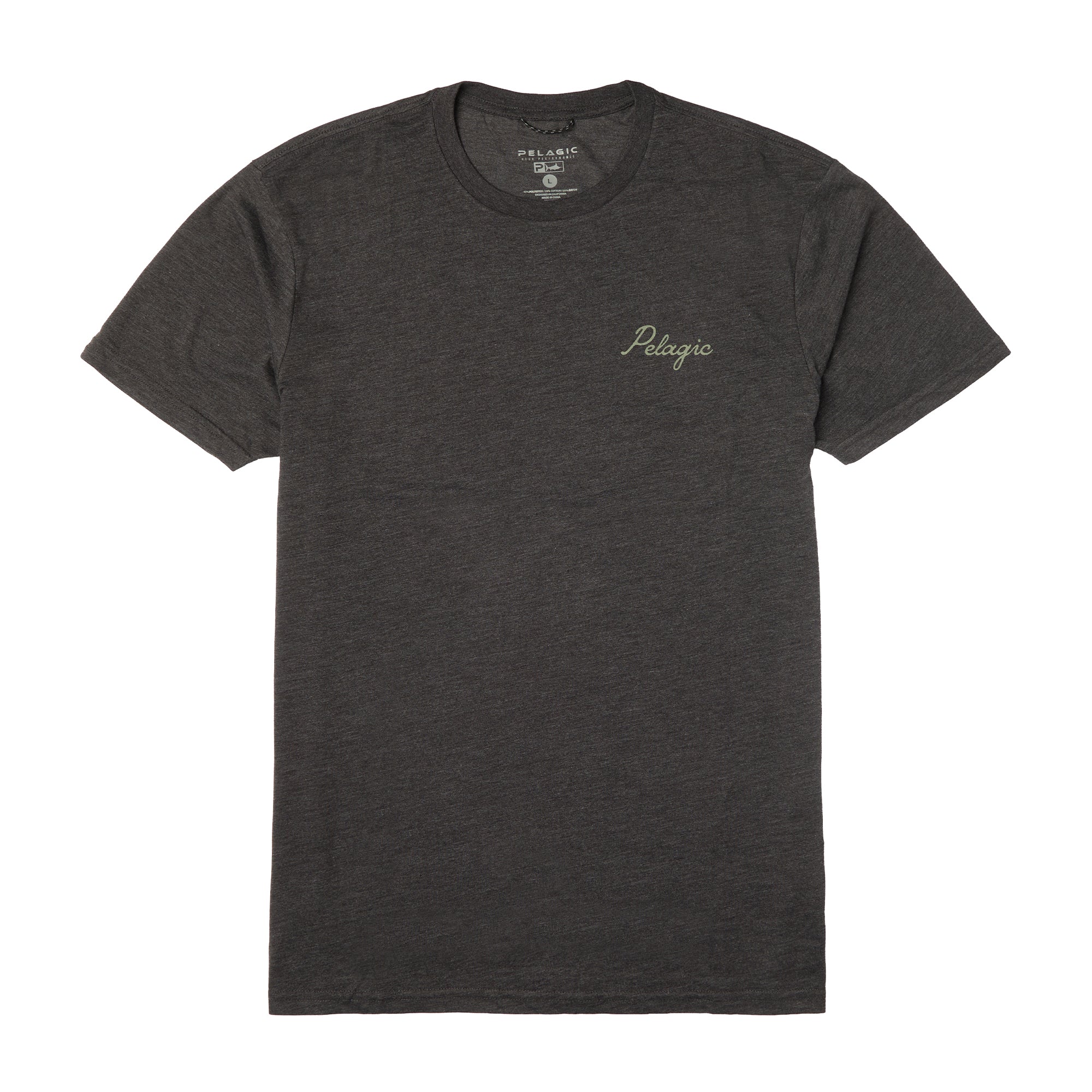 Pelagic Lines In maglietta uomo grafite melange tri-blend