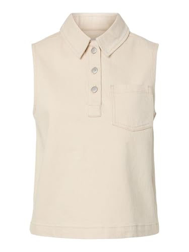 Pieces Pcgrace SL Denim Polo Top BC polo donna XS denim