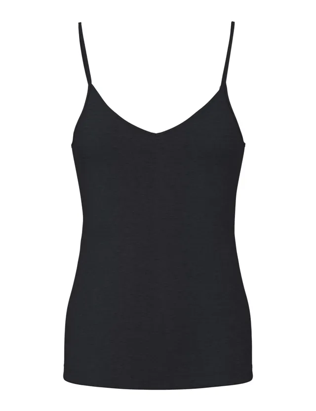 Pieces Pcsirene Canotta Donna L Bianco in cotone elasticizzato