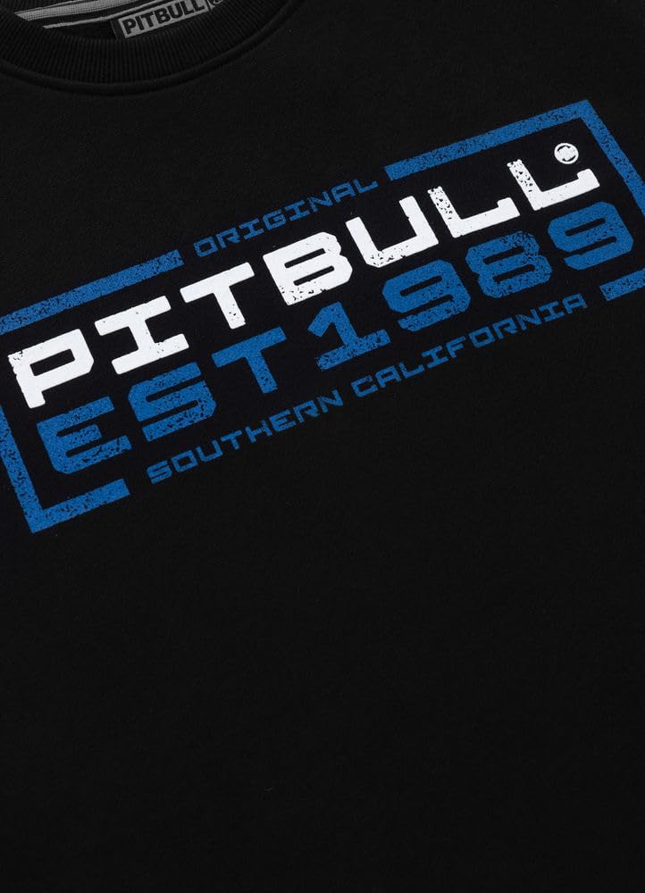 Pitbull Stampa Blu felpa girocollo cotone uomo