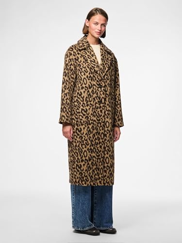 Pieces Pcjili Leo Cappotto Lungo Donna Stampa M