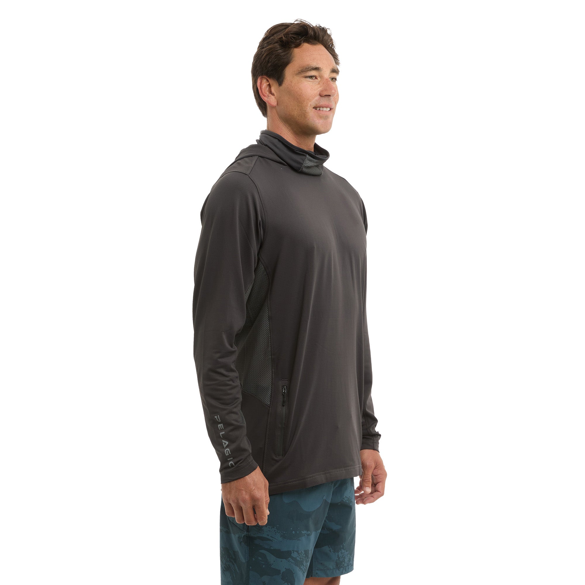 Pelagic Exo-Tech felpa uomo graphite UPF 50+