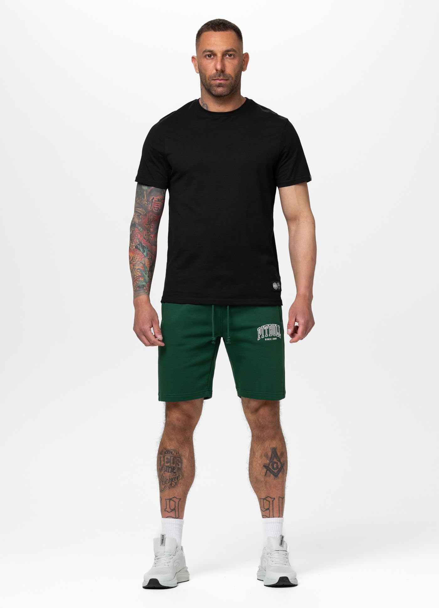 Pitbull Badger pantaloncini uomo cotone regular fit con zip