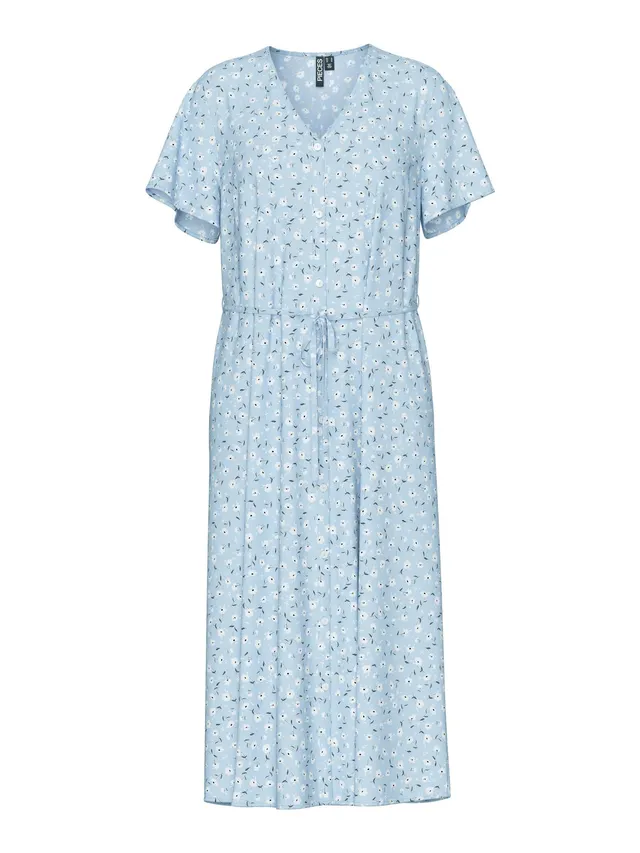 PIECES Pcnya V-Neck Midi abito donna scollo a V