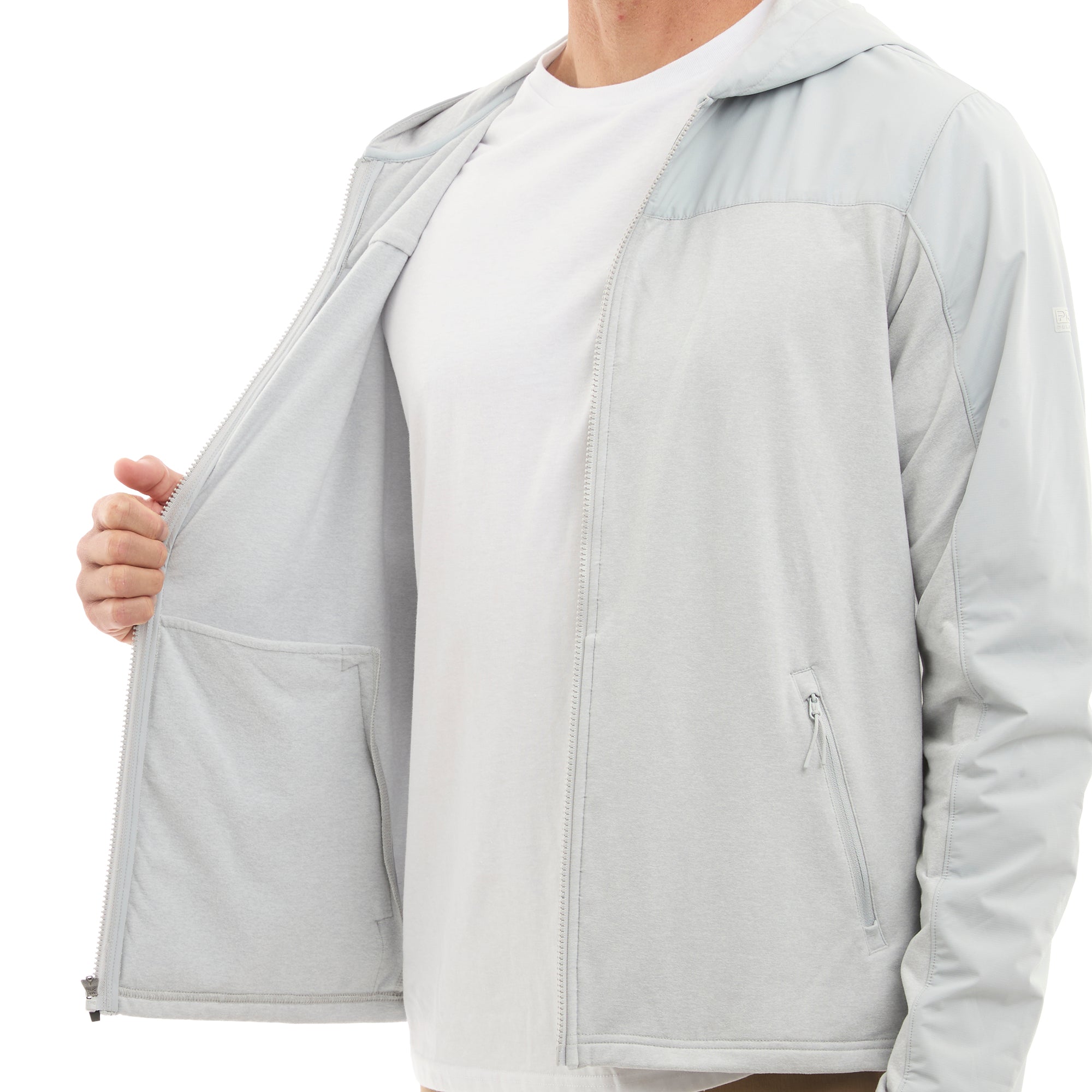 Pelagic Daybreak felpa zip grigio chiaro stretch