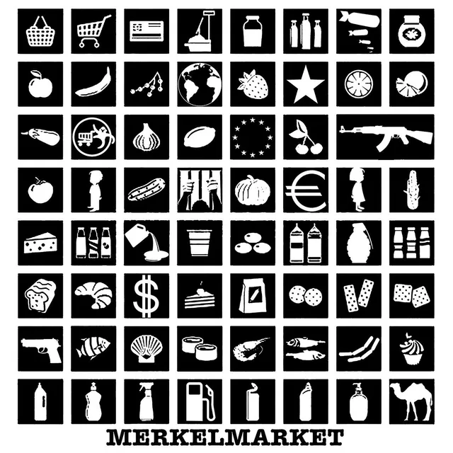 Merkel Market Symbols t-shirt cotone organico
