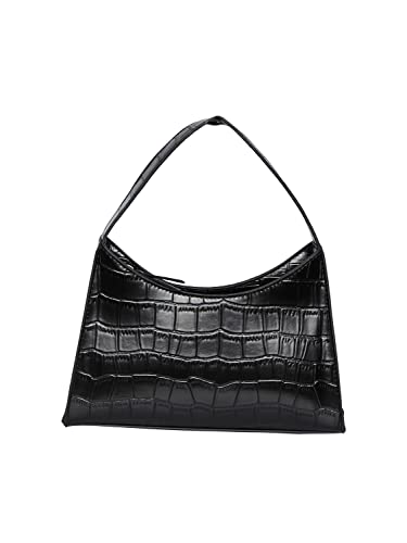 Pieces Pcbilla Croco borsa tracolla donna nera