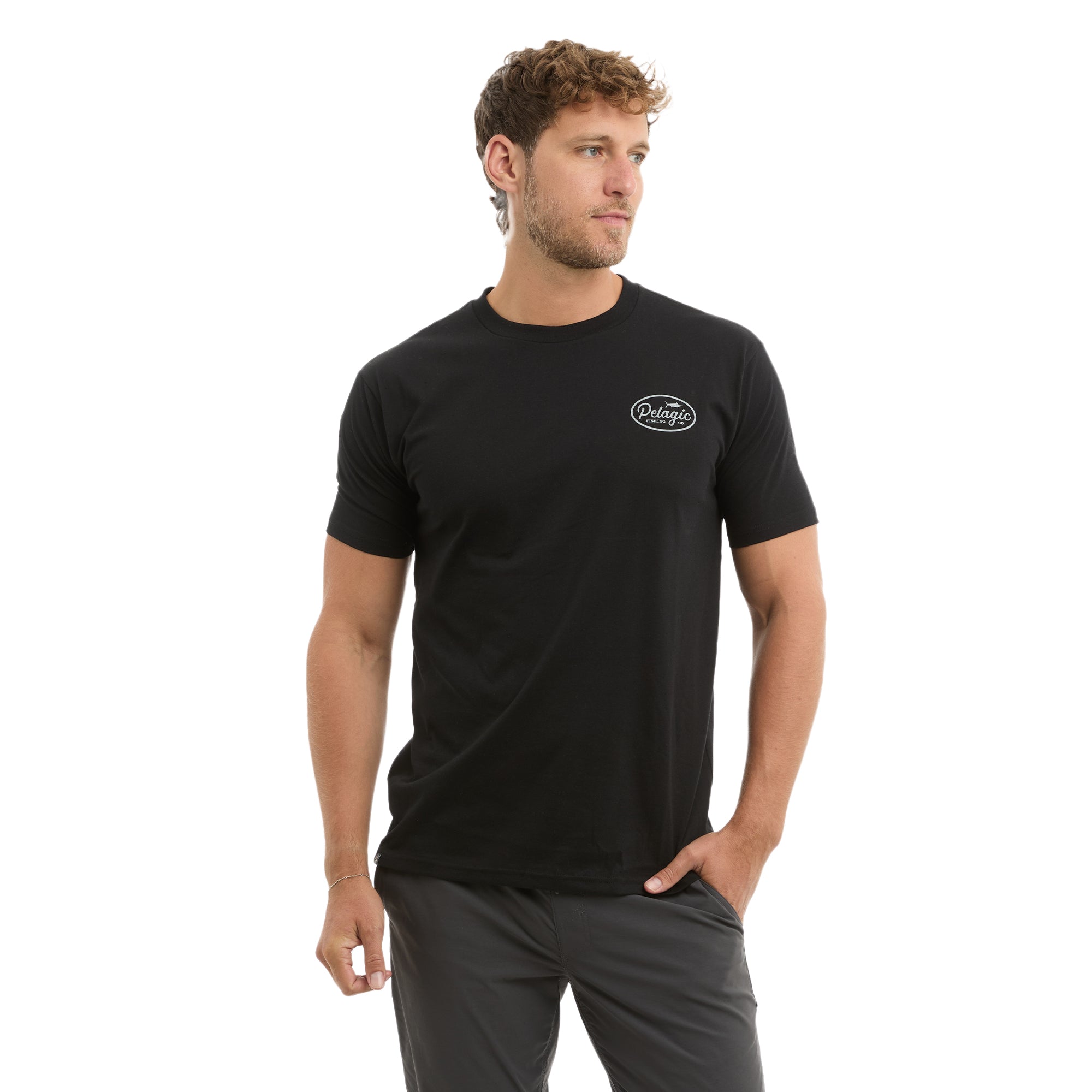Pelagic Circled t-shirt uomo nera in cotone