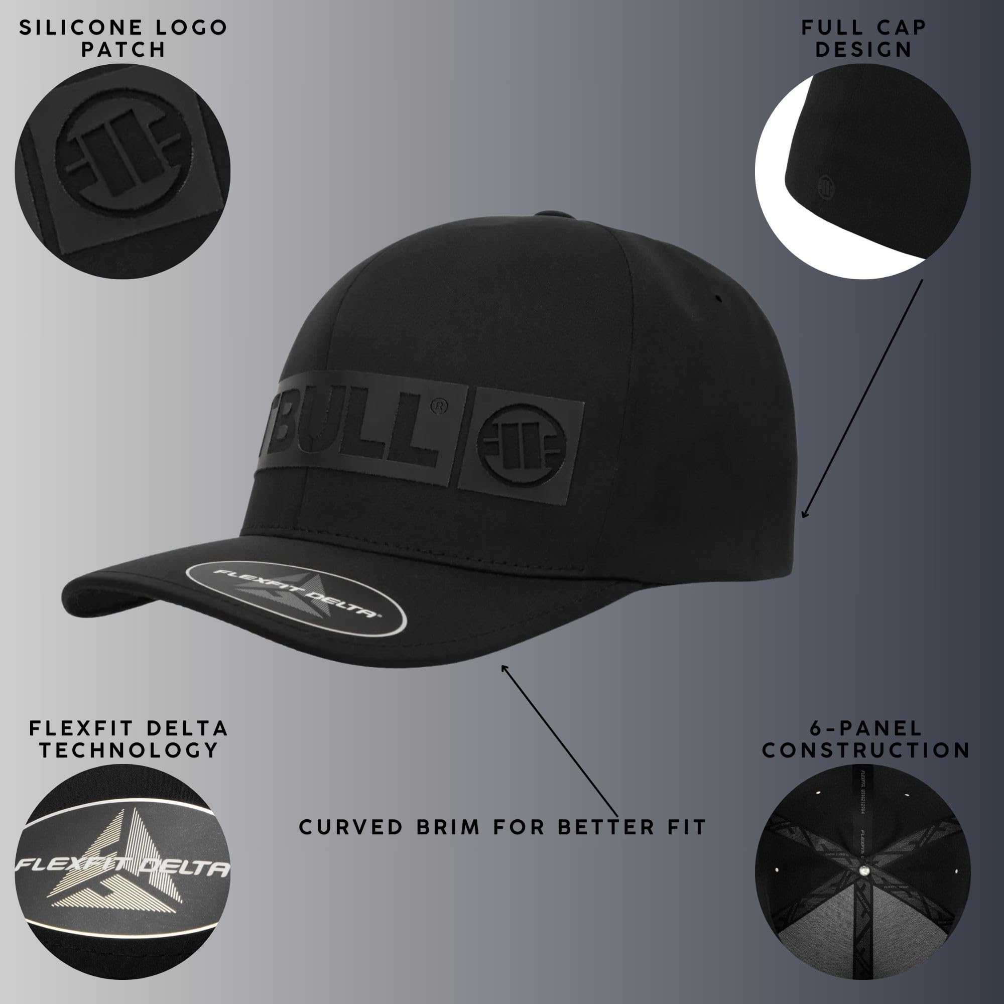 Pit Bull West Coast Stretch Hilltop Full Cap berretto nero S-M elasticizzato
