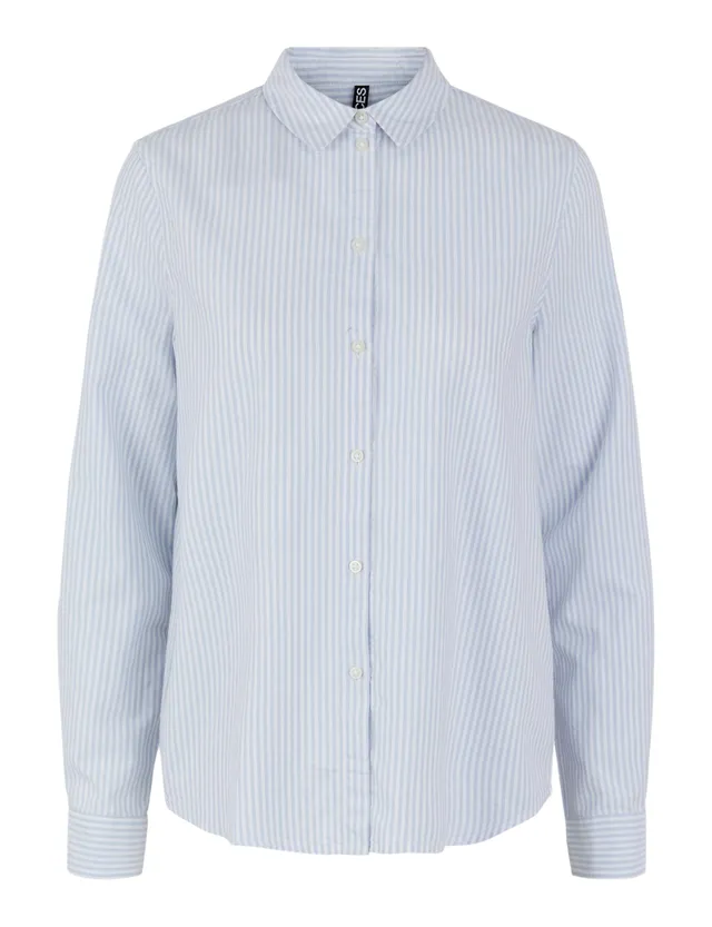 Pieces Pcirena LS Oxford Shirt camicia donna bianco cotone