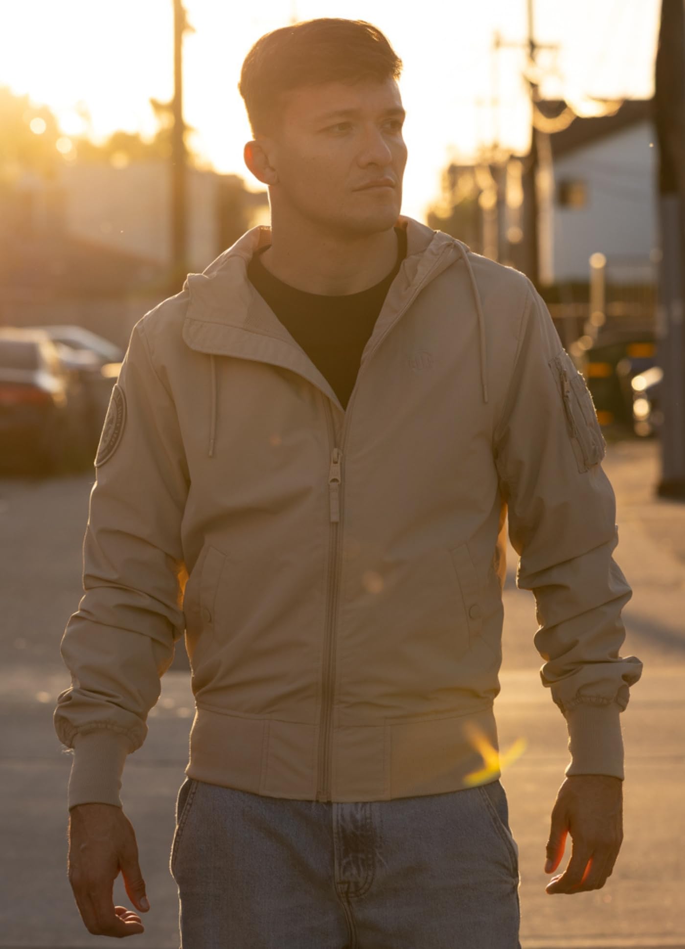 Pitbull Hooper bomber uomo nylon leggero antivento