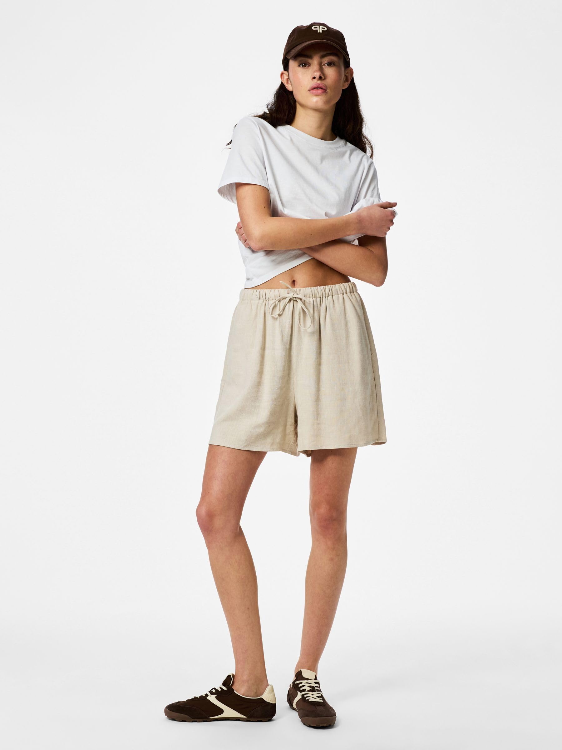 Pieces Pcvinsty HW Shorts Wvn shorts L argento