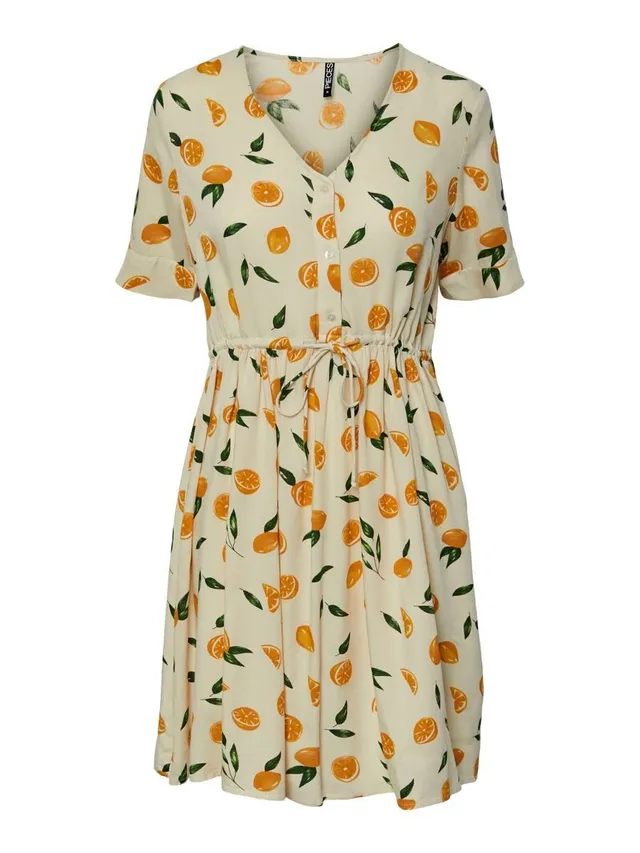 Pieces Pcnya SS Dress BF vestito donna taglia S limone