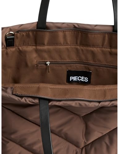 PIECES Pcjune Padding Shopper Borsa Donna Hot Fudge