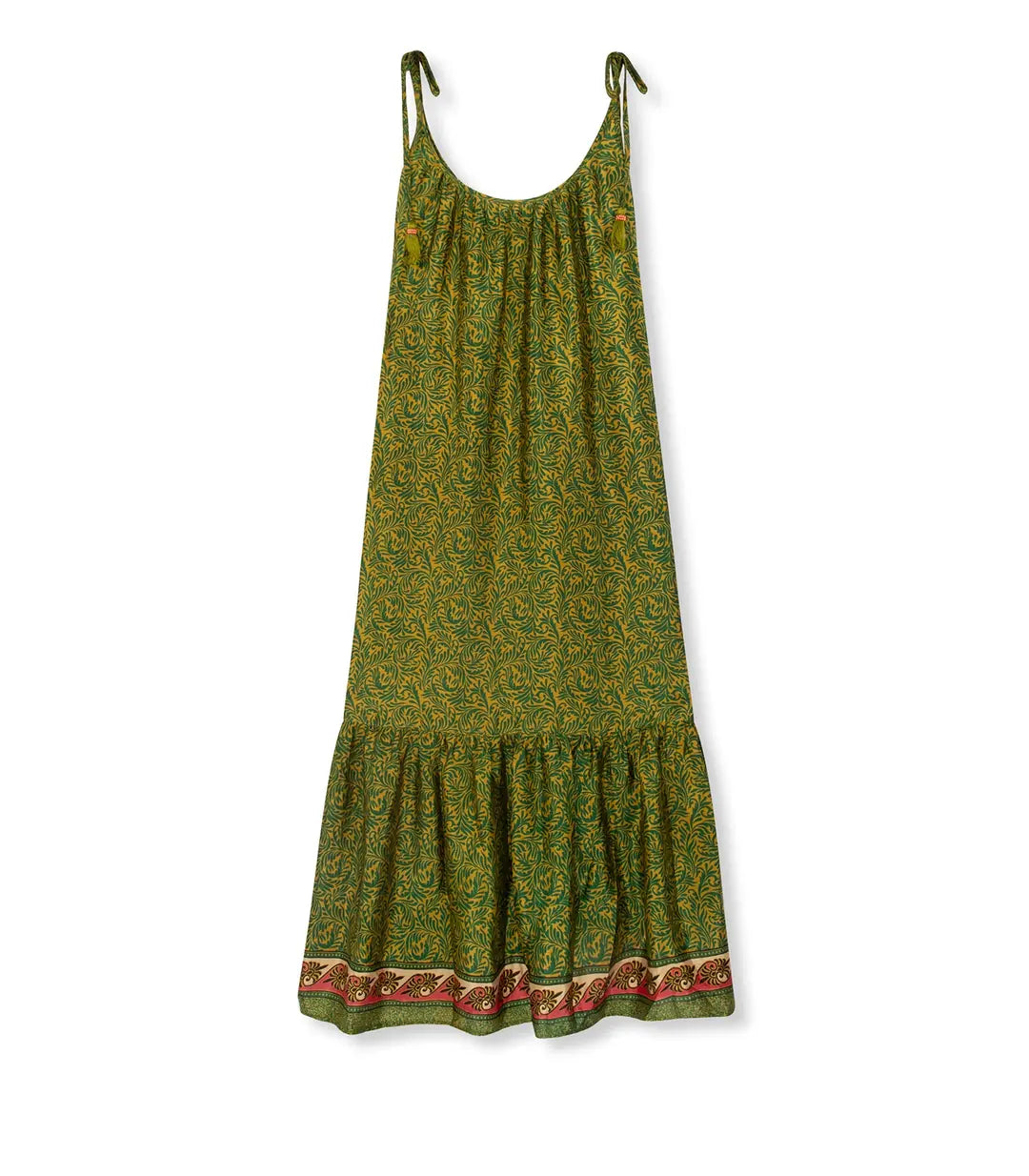 el.residu Myra 46 vestito midi verde L/XL viscosa