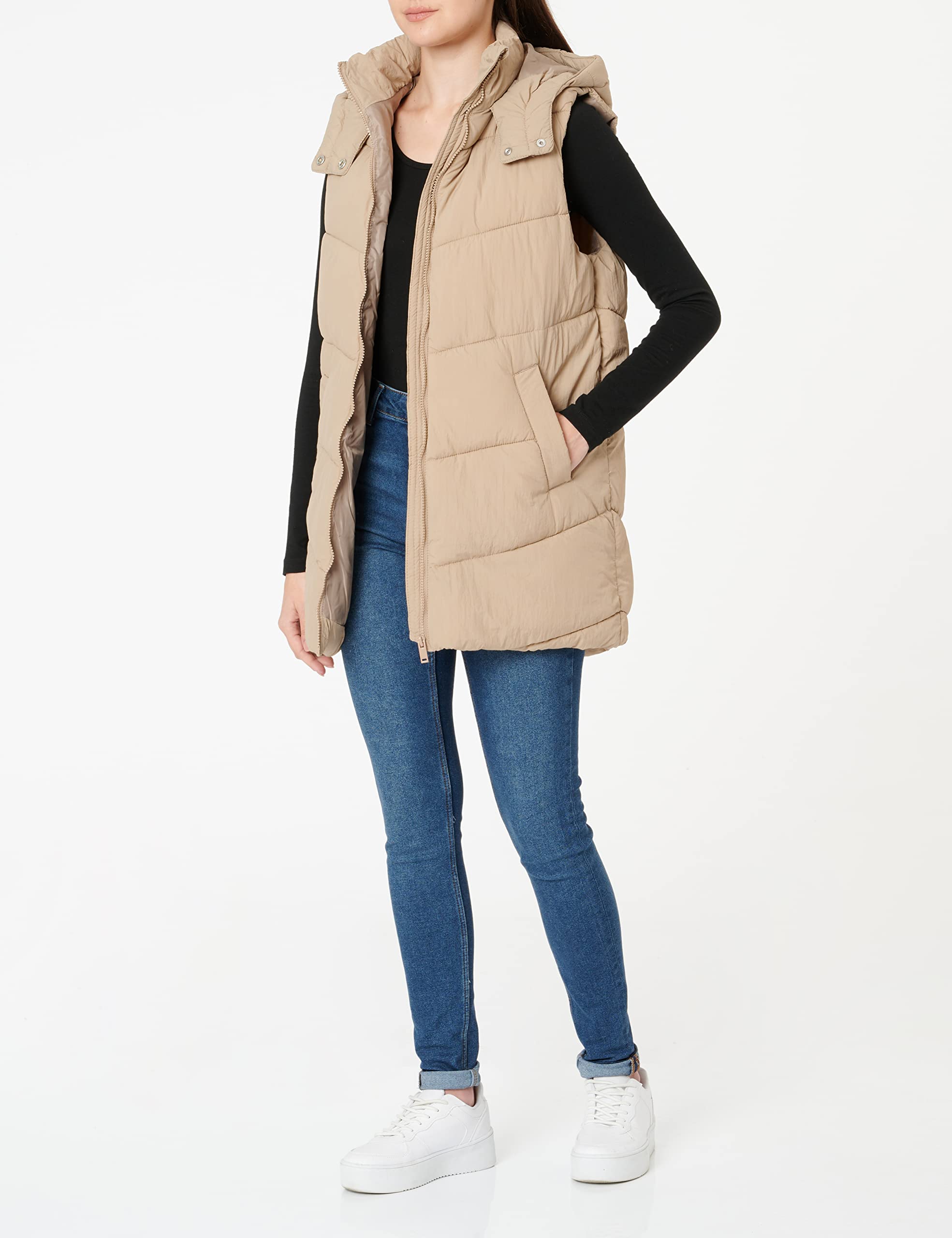 Pieces Pcjamilla Noos Bc gilet imbottito visone argenteo