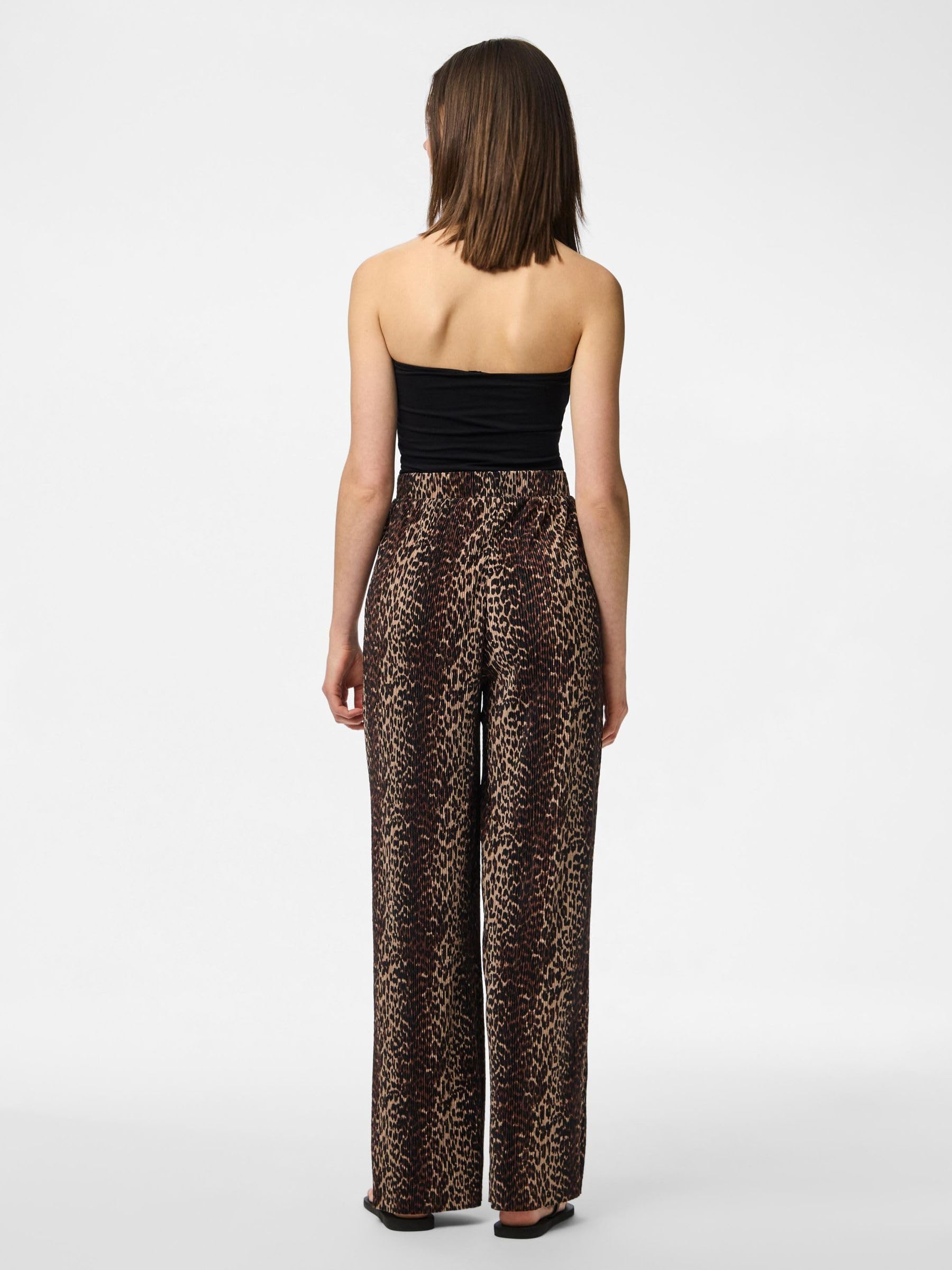 Pieces Pcflora pantaloni larghi donna neri