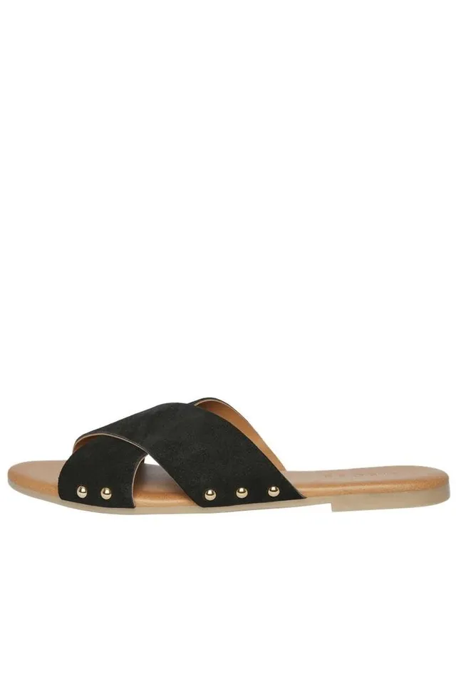 Pieces Pcvuma Suede sandali donna neri