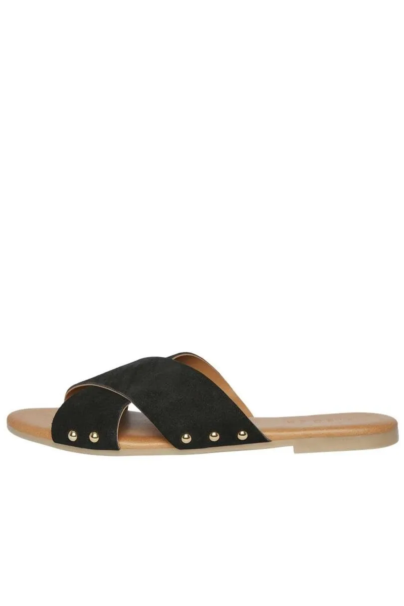 Pieces Pcvuma Suede sandali donna neri